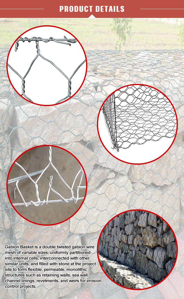 Retaining Wall Hexagonal Wire Mesh/gabion Wall/wire Netting For Stone Wall