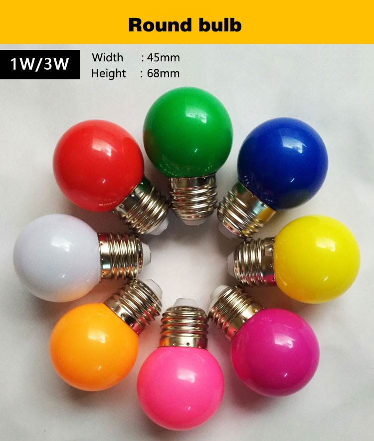 LED color bulb creative colorful flash bulb christmas decoration lighting red light green blue warm yellow orange pink purple li