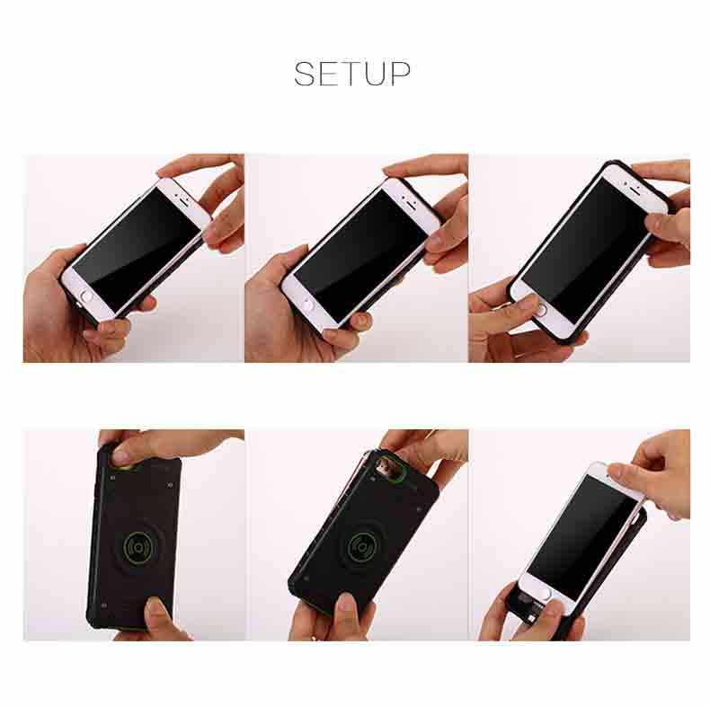 3100mah Qi External Back Clip Battery Charger Case Cover Power Bank For Apple iPhone 6/7