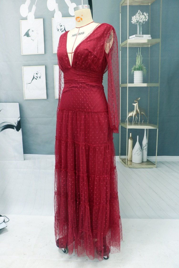 Elegant Women Deep V-neck Sleeveless Floral Lace Hollow Out Long Maxi Dress Evening Formal Party Prom Ball Gown Red Vestido