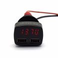 4.8A 24W Dual USB Car Charger Volt Meter Car Battery Monitor with LED Voltage & Amps Display
