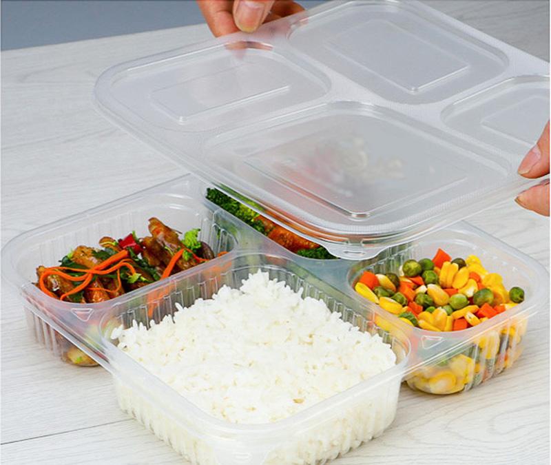 meal food container 4 compartments bento plastic lunch box