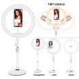 10 inch White Desktop Make Up Circle led Ring Light with phone holder selfie ring light for youtube studio camera photography