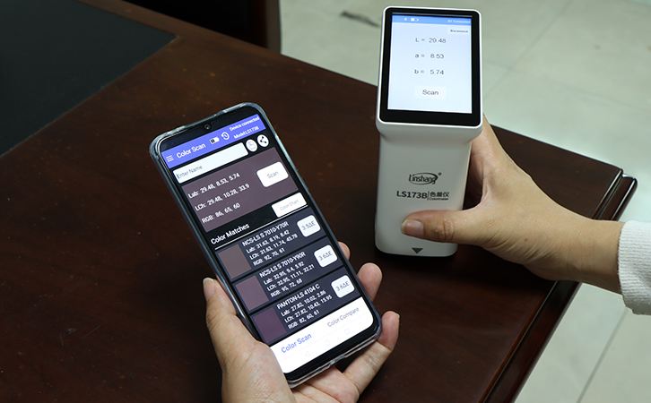 Linshang LS173B Touch Screen Colorimeter with APP PC Software for Ceramic Plastic Stone Color Measurement Comparison