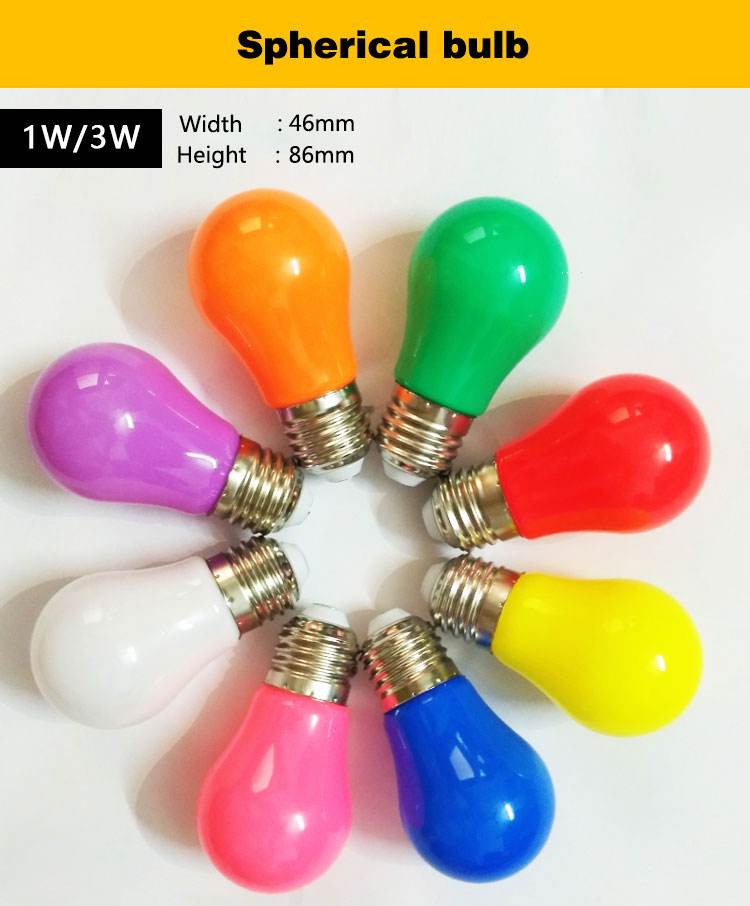 LED color bulb creative colorful flash bulb christmas decoration lighting red light green blue warm yellow orange pink purple li