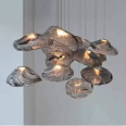 Designer art restaurant single chandelier Nordic style creative minimalist bar exhibition hall soot glass chandelier