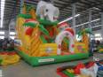 Amusement park outdoor air inflated jumping castle bouncer with blower for kids