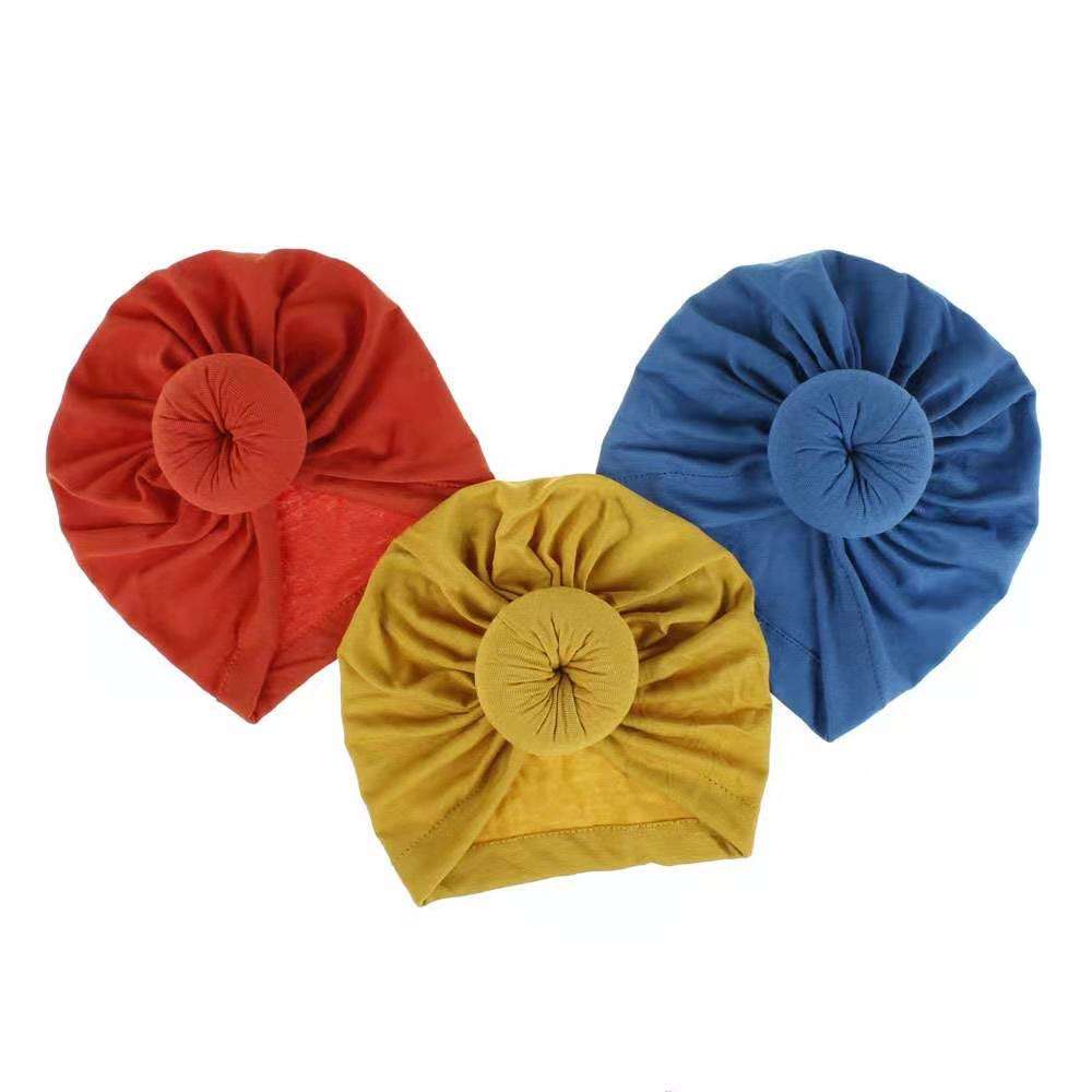 Newest Style Fashionable Attractive Solid Color Reusable Baby Girls turban headbands Bow Turbans Hats