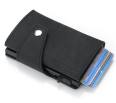 2020 Newest Design Pu Leather Cover Automatic Pop-up Side Push Button Stainless Steel Aluminum Credit Card Holder Wallet
