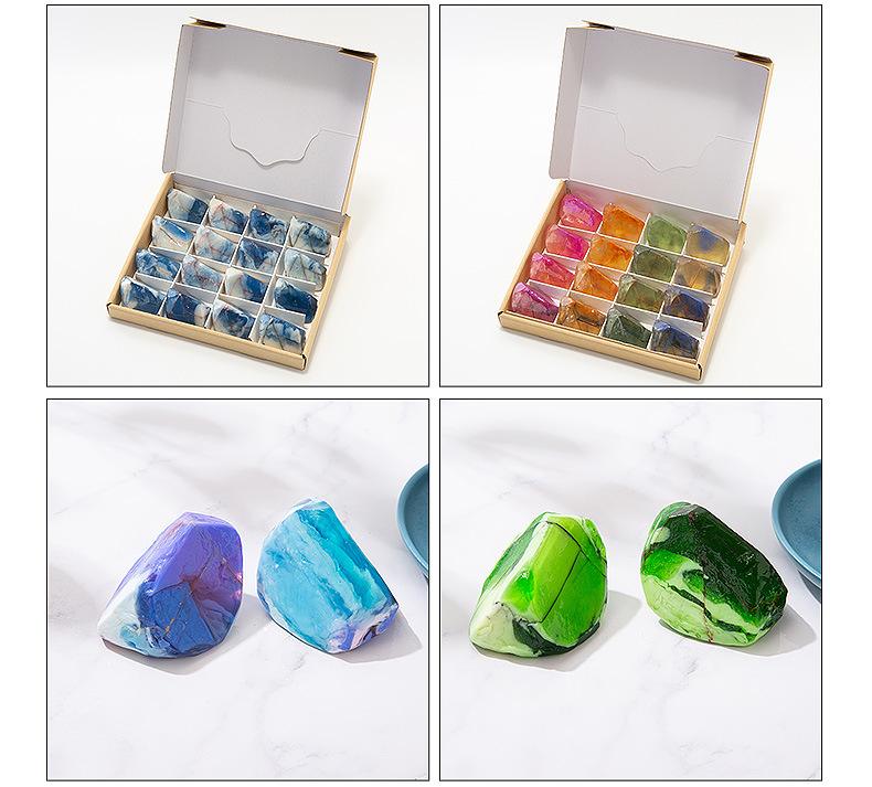 Handmade Beauty Fragrance Gem Face Soap Gemstone Soap Colorful Custom Deep Cleaning Crystal Private Label Natural