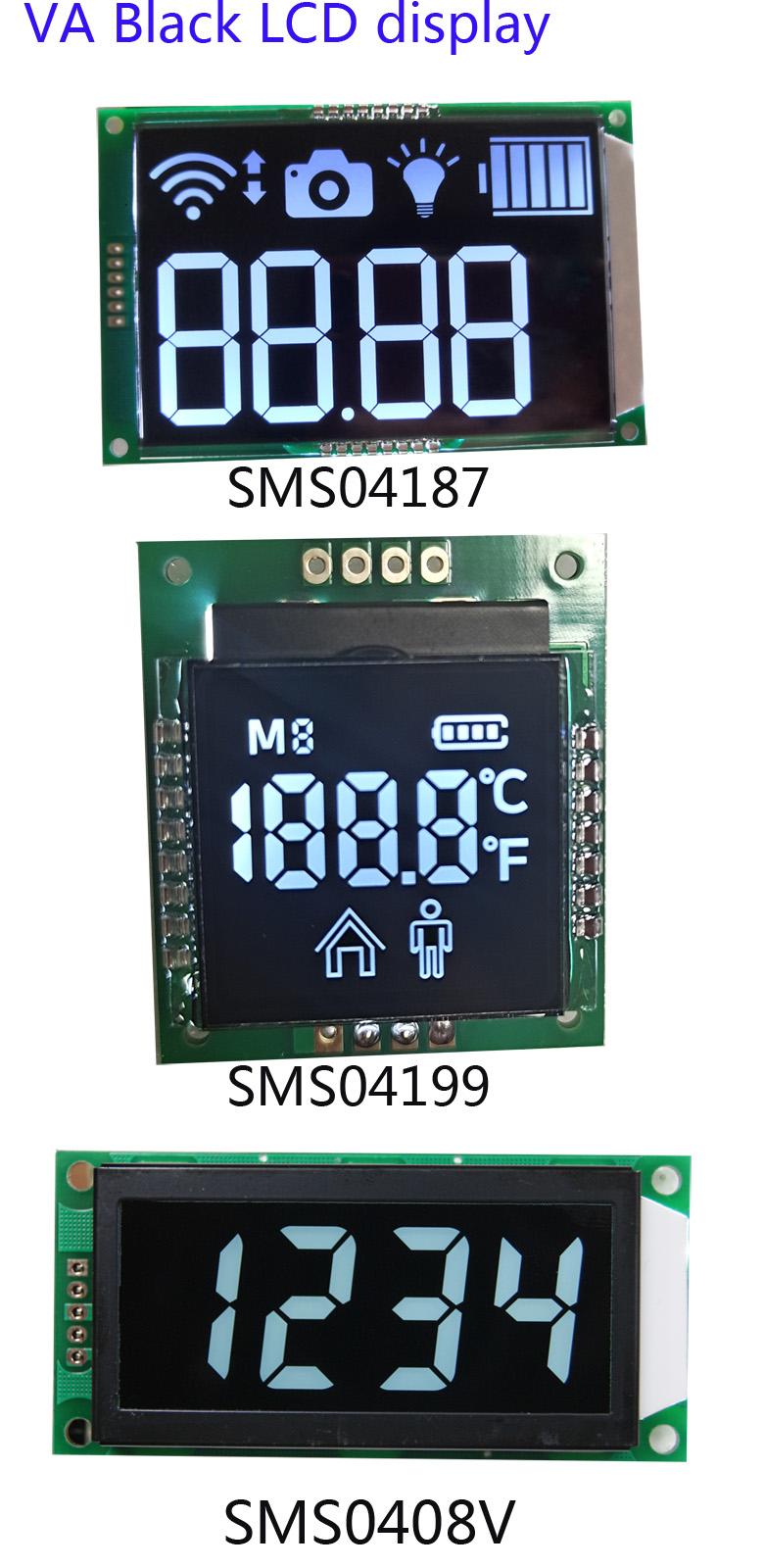 Custom VA display pin connect 7 segment cog  LCD for digital car auto speedometer dashboard