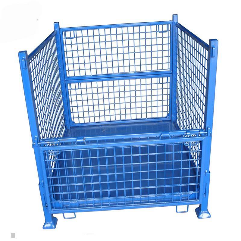 warehouse stainless steel container welded wire metal box galvanized steel wire mesh heavy duty customized warehouse storage box