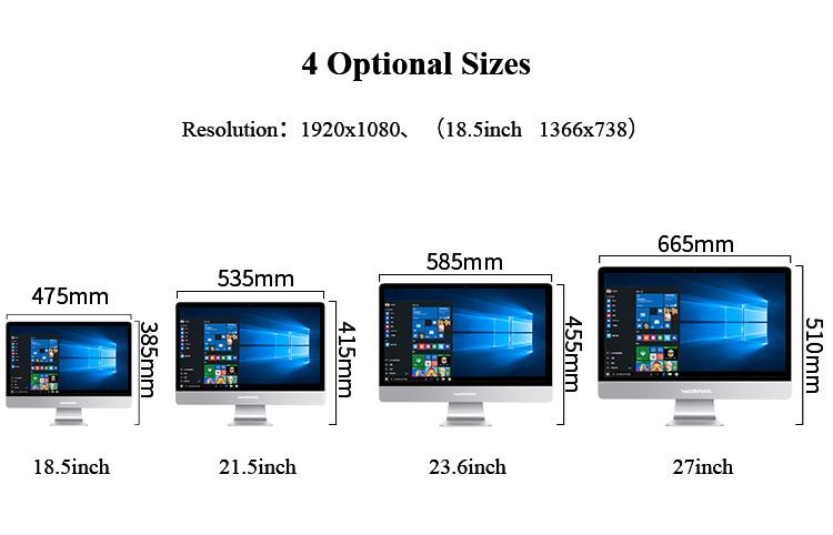 cheap price build in camera monoblock intel i3 i5 i7 23.8 inch All in One barebone desktop computer