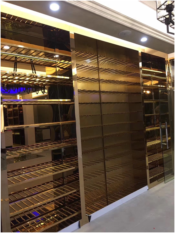 Hot selling stainless steel jewelry display counter and floor display cabinet with LED lights