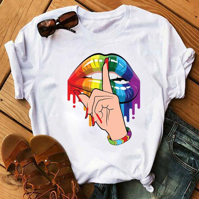 Women T Women Graphic 3D Nail Paint Fashion Cute Printed Top Tshirt Female Tee Shirt Ladies Clothes T-shirt