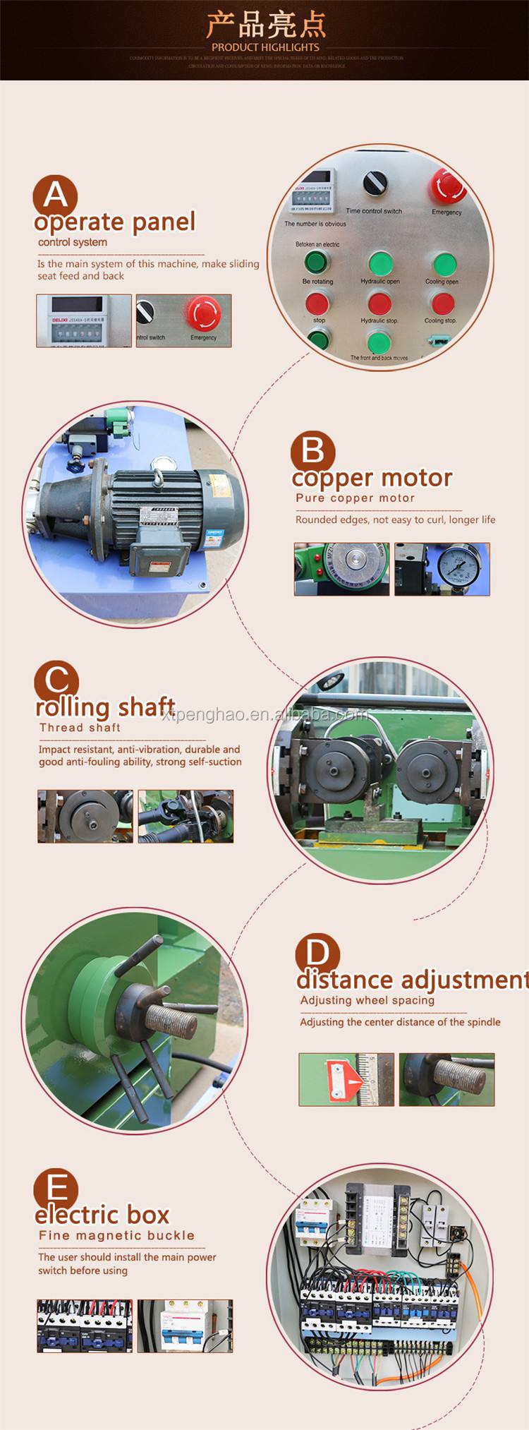 thread rolling machine for making anchor bolt