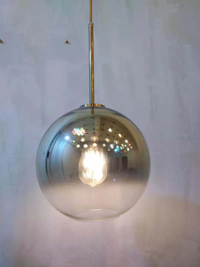 bedroom restaurant Decorative modern gradient glass ball pendant light