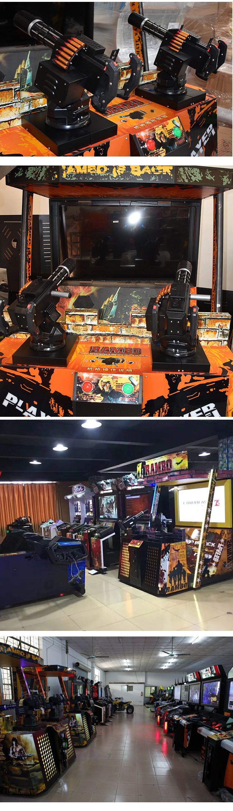 whole arcade games machines  simulator Rambo shooting games machine for 2 players