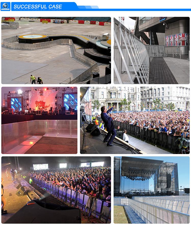 Chinese Factory Production And Supply Mojo Barrier, Stage Barrier, Crowd Control Barrier Use Outdoor Event Concert