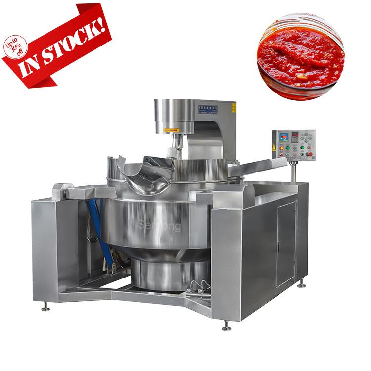 Automatic Tilting Chili Sauce Food Mixing Machine Red Bean Paste Jacketed Cooking Mixer