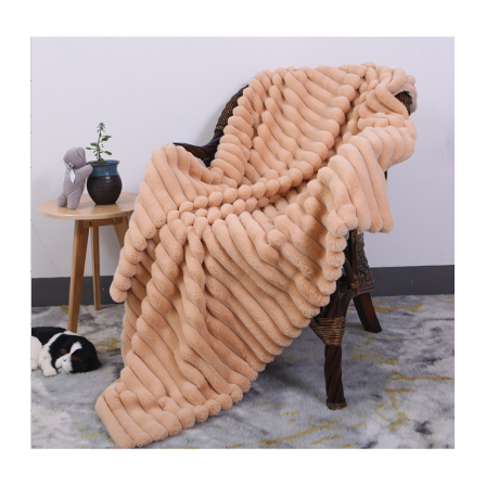 Spandexs large faux double layer korean plush soft luxury brand real rabbit fur throw winter blankets 2 ply