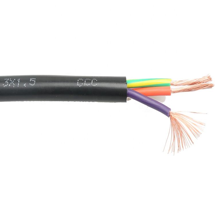 Electrical house wiring RVV 3X2.5mm2 power cable 2 core 3 core different types of electrical cables price flexible wire