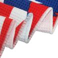 Wholesale Recycled High Quality Microfiber Fabric Digital Printed Waffle Golf Towels with American Flag