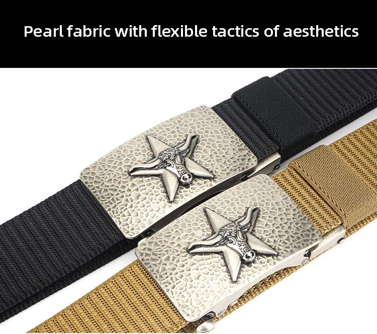 Custom Nylon Press Belt Outdoor Military Alloy Buckles Woven Weaving Fabric Belt