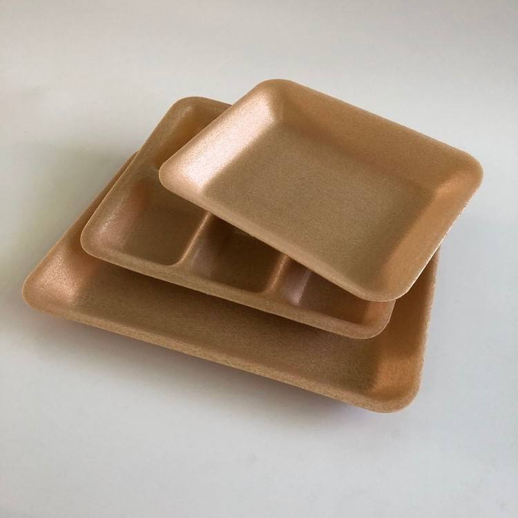 Biodegradable PLA Food Comtainer Compostable Starch Foam Tray For Fresh Meat Seafood Packaging