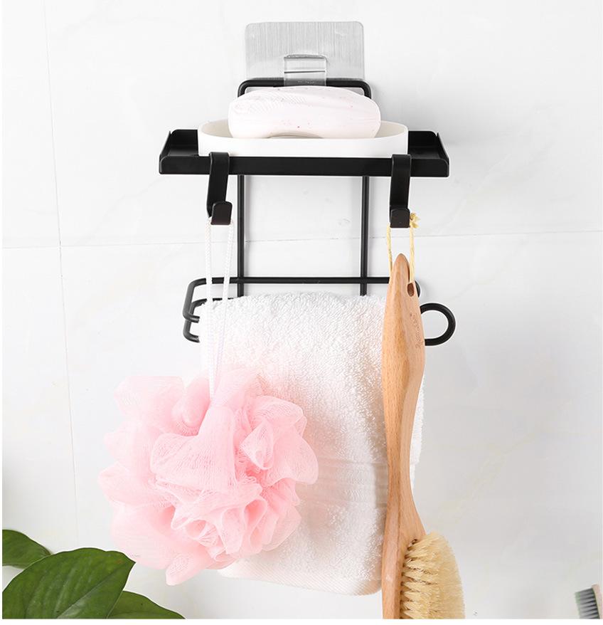 Nail-free and hole-free toilet roll holder creative toilet rack bathroom storage small object storage