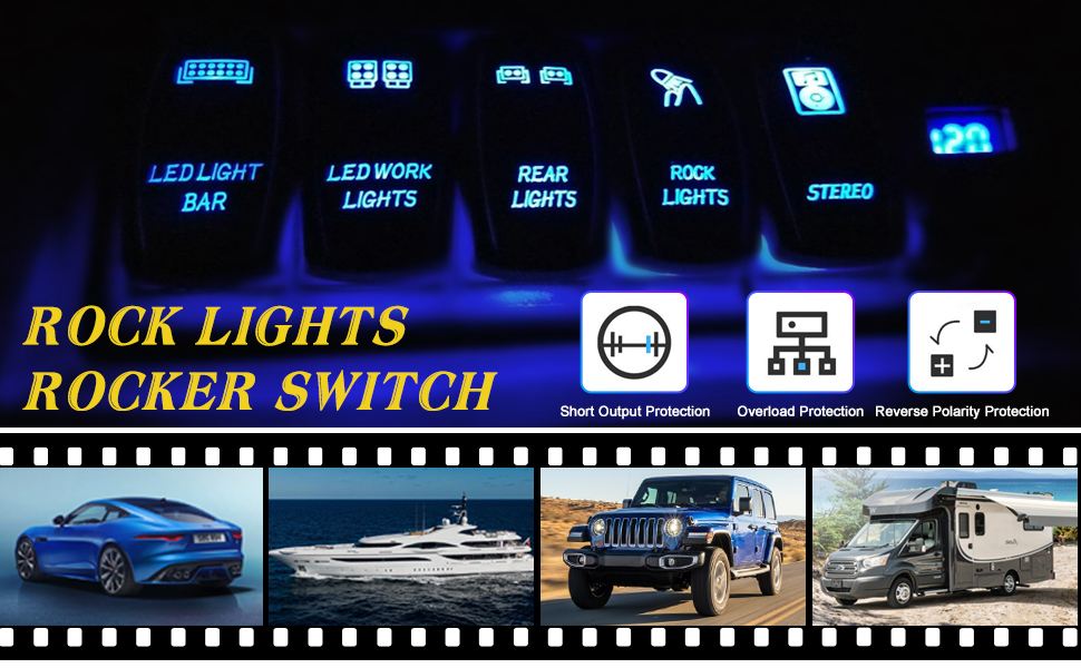 Marine Carling Switch Boat 12V RV LED Rocker Switch Offroad Led Light Bar 4x4 Fog Lights Electronics/ATV/UTV Parts & Accessories