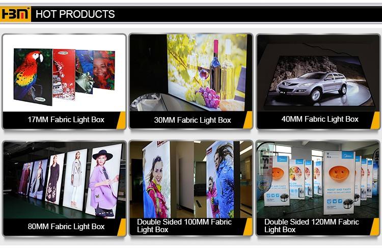 HD UV printing tension fabric light box sign backlit SEG signage lightbox