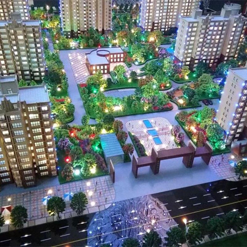 Perfect LED lighting city planning miniature building model , crystal model building