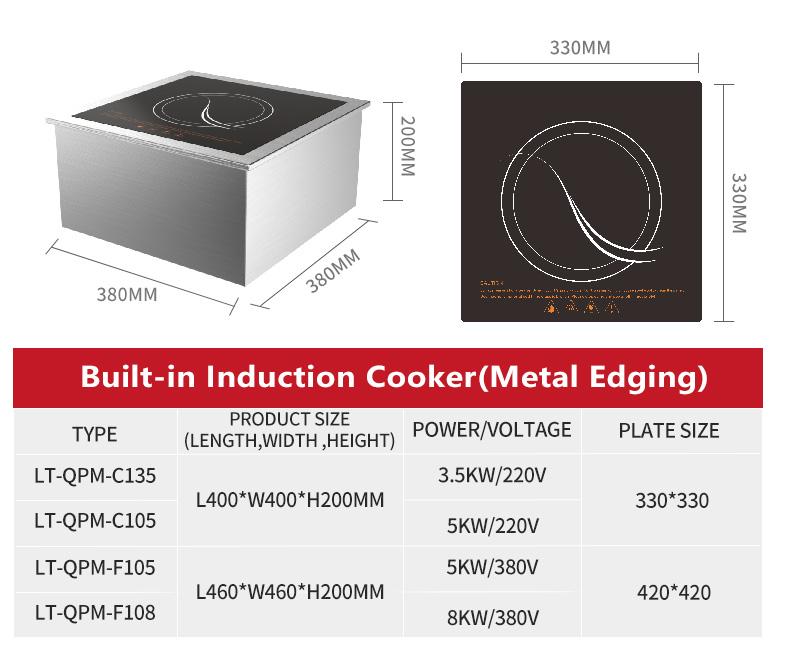 Double Heating Zone Built in Cooker Induction Commercial Cooker/CE 5000W Induction Cooktop with 2 burners