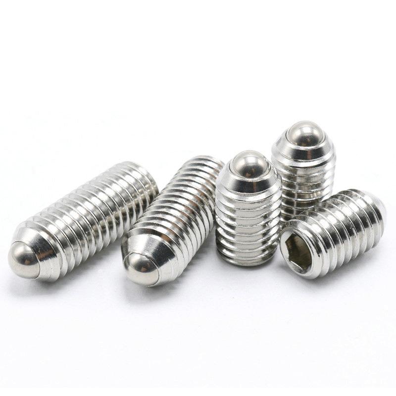 Wholesale 304 Stainless Steel Spring Plungers Pin Loaded Screw Set Thread Fit Threaded Pins M8 Press Smooth Hex Ball Plunger