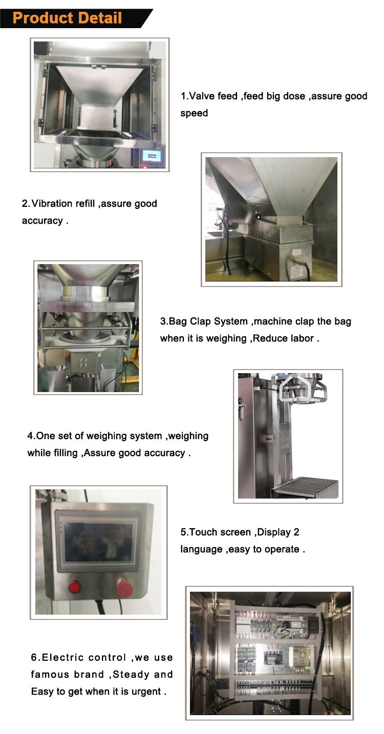 Automatic Grain Doser Filler 25Kg Bag Rice Dosing Packing 50 Kg Bags Filling Sewing Machine