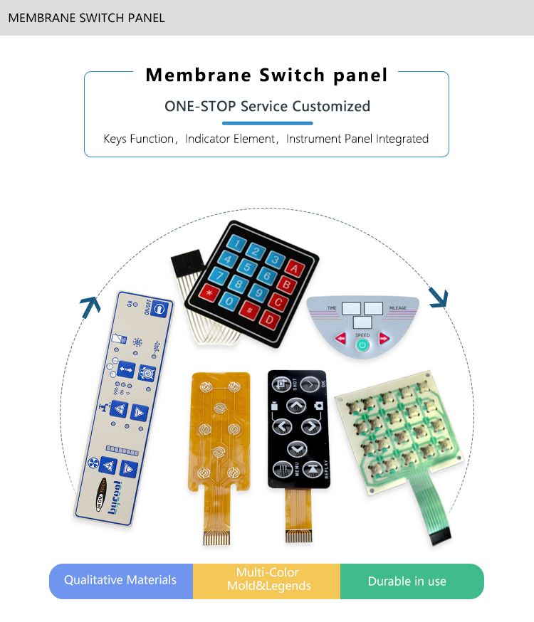 Customized OEM Service Factory Sales Tactile Control Graphic Overlay Waterproof Membrane Switch For Bank Device Control