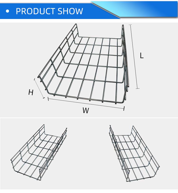 Basket Steel Cable Tray Outdoor 200*100 100*50 Galvanized Machine Wire Mesh Cable Tray