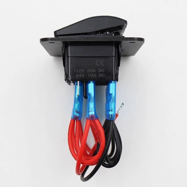 DC 12V 24V Led 3 Gang Toggle On Off Pre-Wired Rocker Button Red Back light Switch Panel For Automotive Car Marine Boat