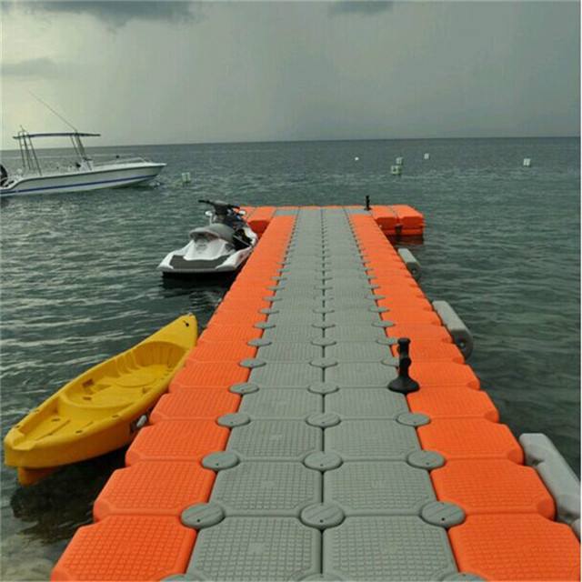 Hot Sale HDPE modular cubes blocks blue color  floating bridge floating platform yacht dock floating pontoon dock