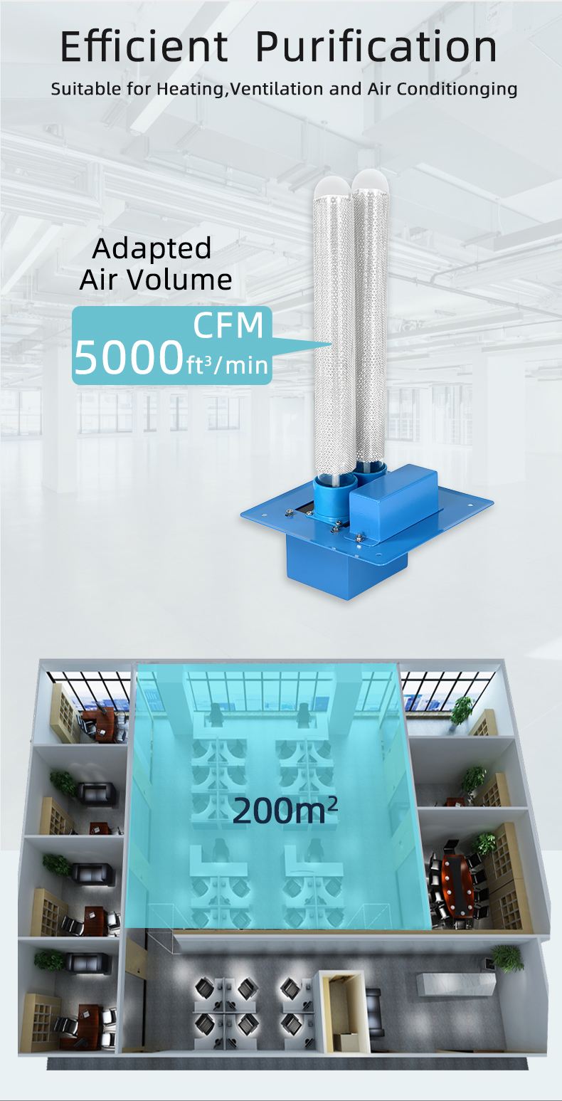 AHU System Low Noisy Fan coil System air refresh sterilization and air purifier machine