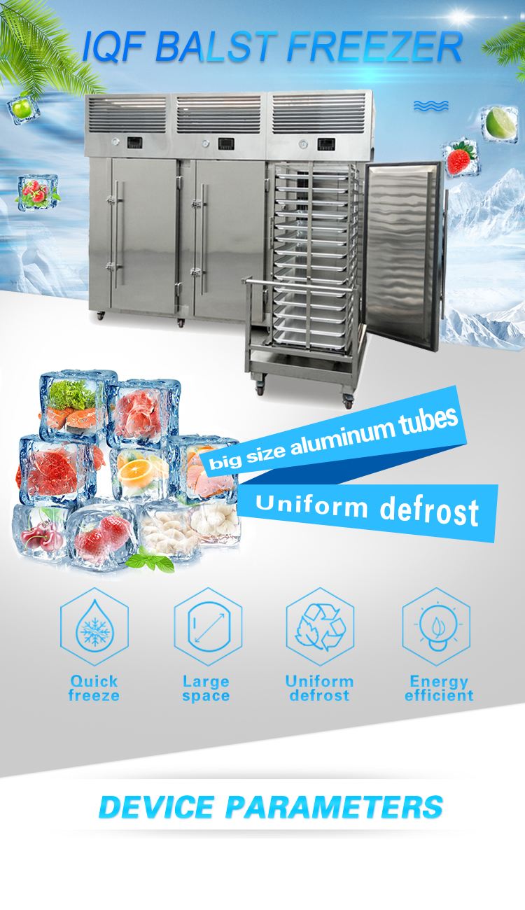 commercial chicken iqf blast freezer for meat fish small blast freezer