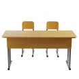 Simple adjustable height primary classroom school furniture double desk and chair sets for university MDF wood or plastic matera