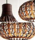 restaurant bar loft birdcage design retro rattan pendant lamp