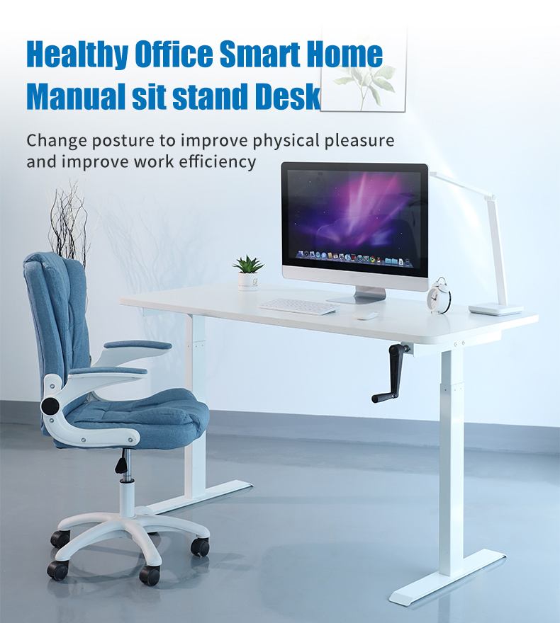 NT-M1 Electric Manual Adjustable Height Table Hand Crank Sit Stand Desk Frame Suitable For Office And Home Use