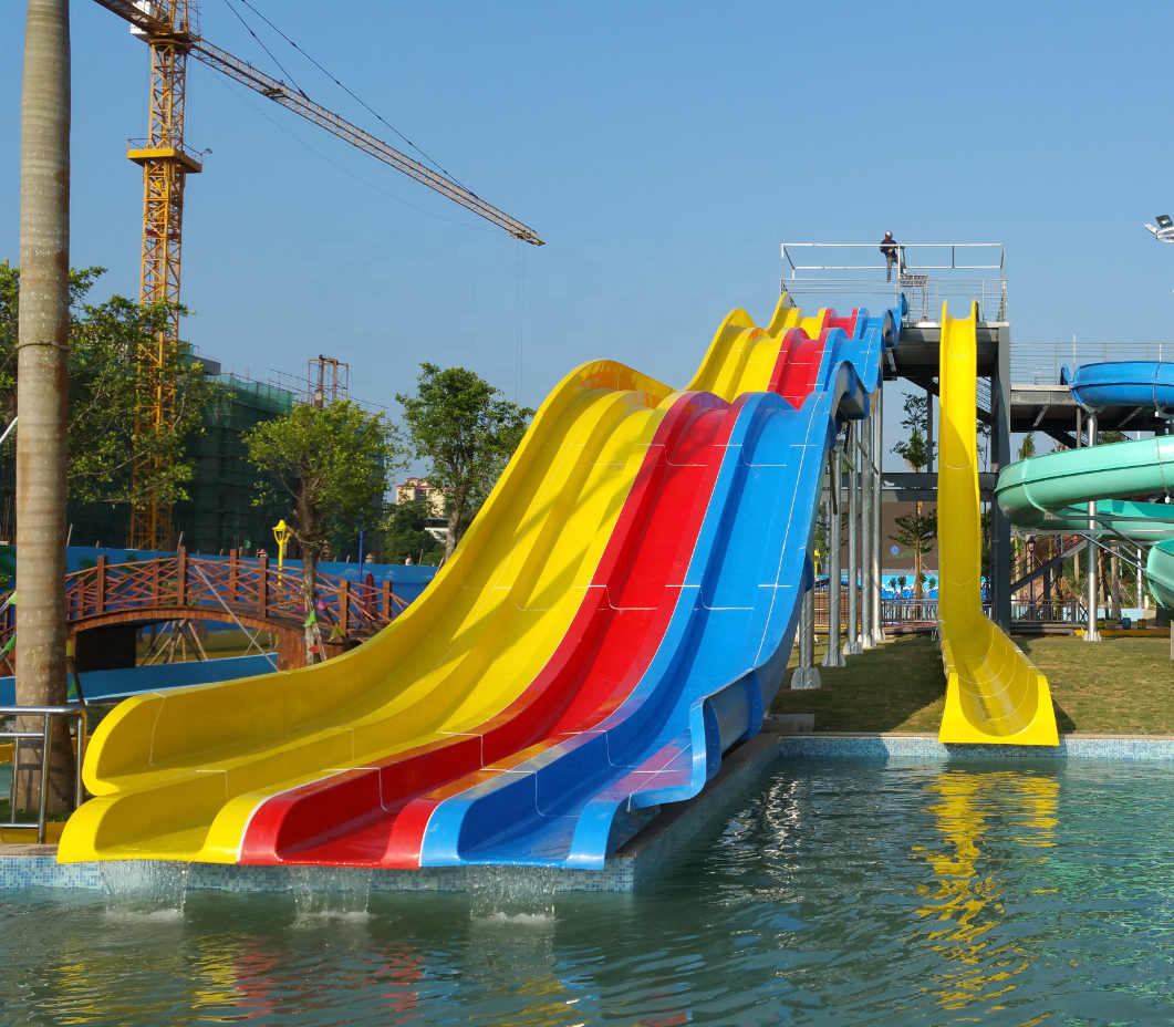Commercial large water amusement park equipment big adult flume slide backyard small size kids fiberglass pool slides for sale