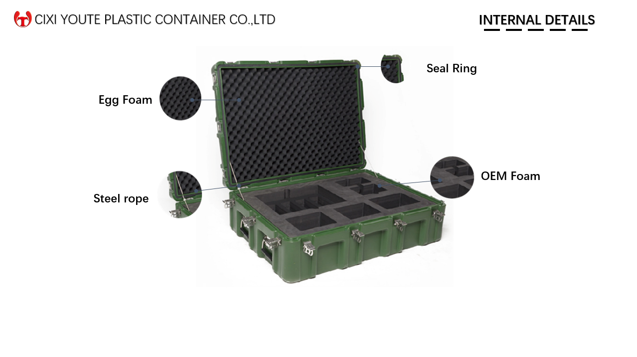 Rotomolding Waterproof  Cases Plastic Military Box For Outdoor Use