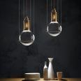 Postmodern minimalist light luxury single head crystal decor pendant light