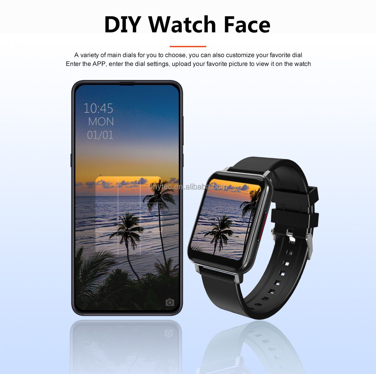 Shenzhen Anytec smartwatch hear rate fitness watch discount in mobile phone OEM top quality 2021 sports smart watches bands