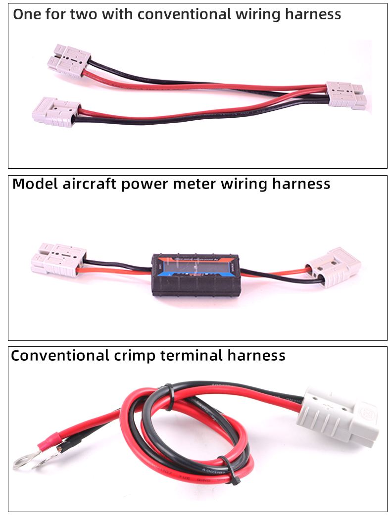 CHENF Battery and Solar 50A Connector With 0.3M Cable 2PIN 50A UPS Power Connector Plug with Ring Terminals